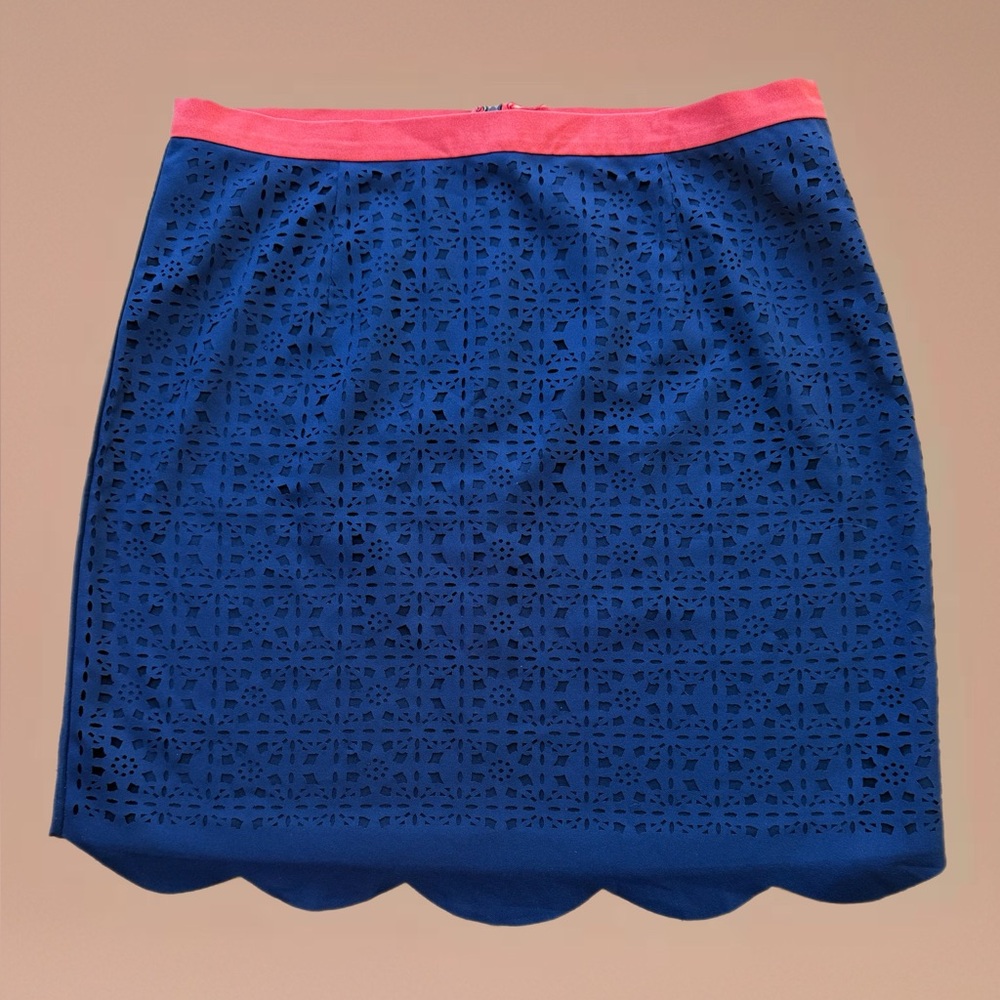 New Pixley Stacey Scallop Hem Cut Out Detail Blue With Red Skirt Size XL